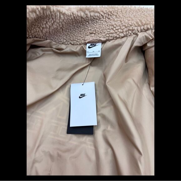 NWT Nike Swoosh Tan Sherpa Bomber Jacket XL - Picture 15 of 16